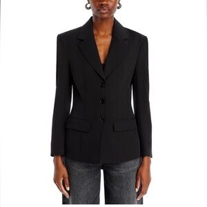FORE Long Sleeves Notch Lapel Front 3 Button Closure in Black Size Med